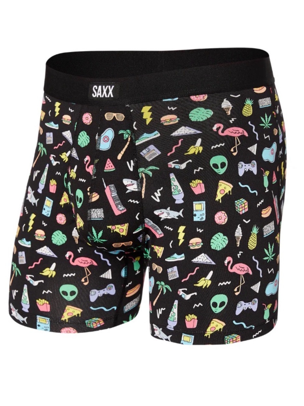 Saxx Day Tripper boxer briefs fun bits print aliens game boy pizza